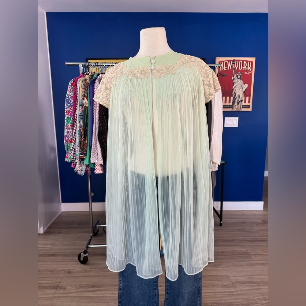 Vintage elegant  Mint Green Lace Women's Sleepwear